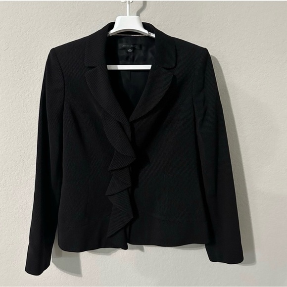 Anne Klein Black Ruffled Blazer - Picture 2 of 8